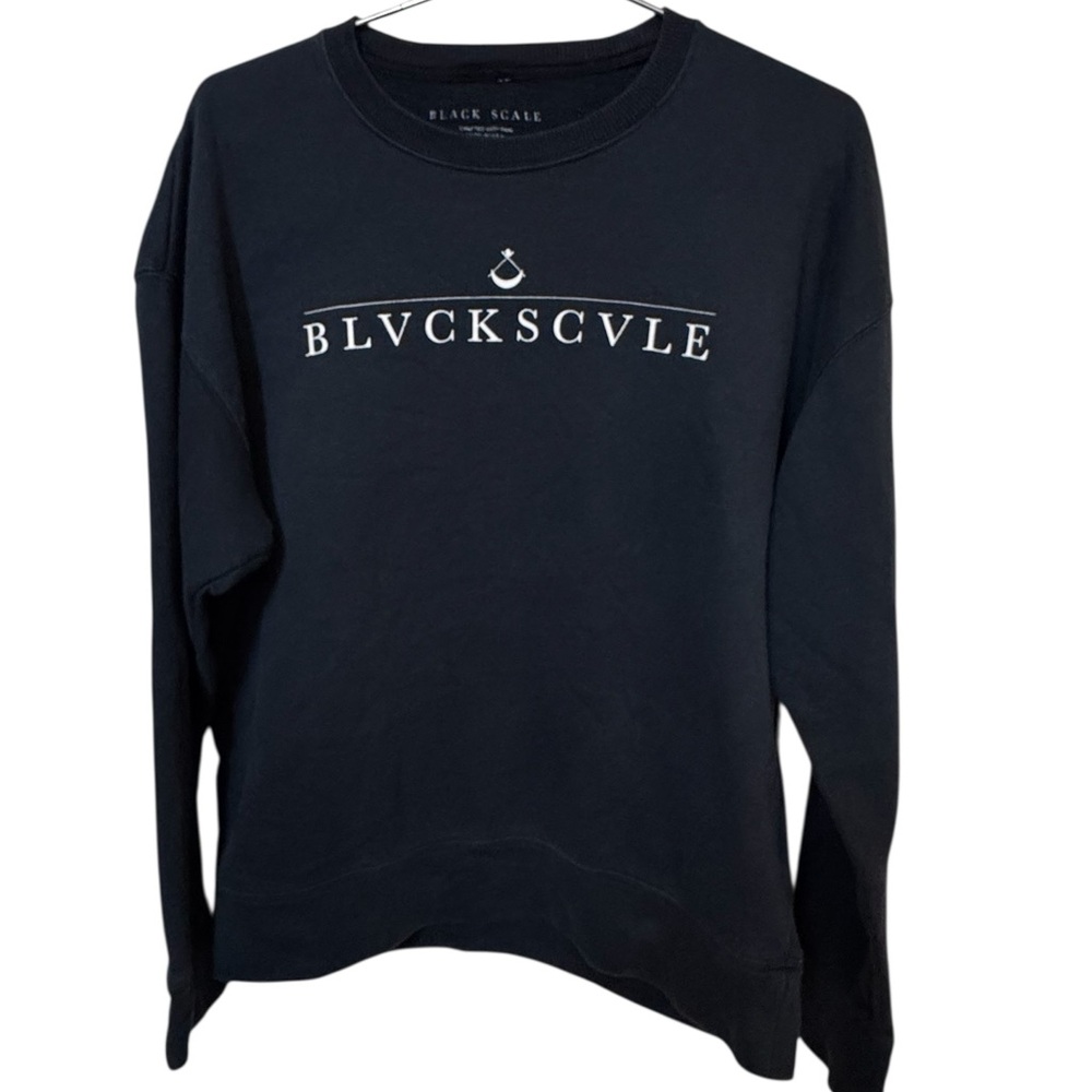 High End Black Scale Streetwear Crew Neck Cotton Women’s M Sweatshirt